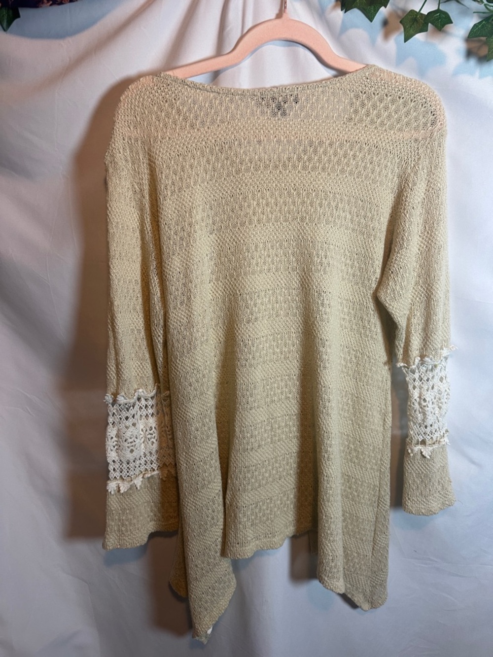 Cal style Cream Open-Front Crochet-Trim Cardigan - Picture 7 of 7
